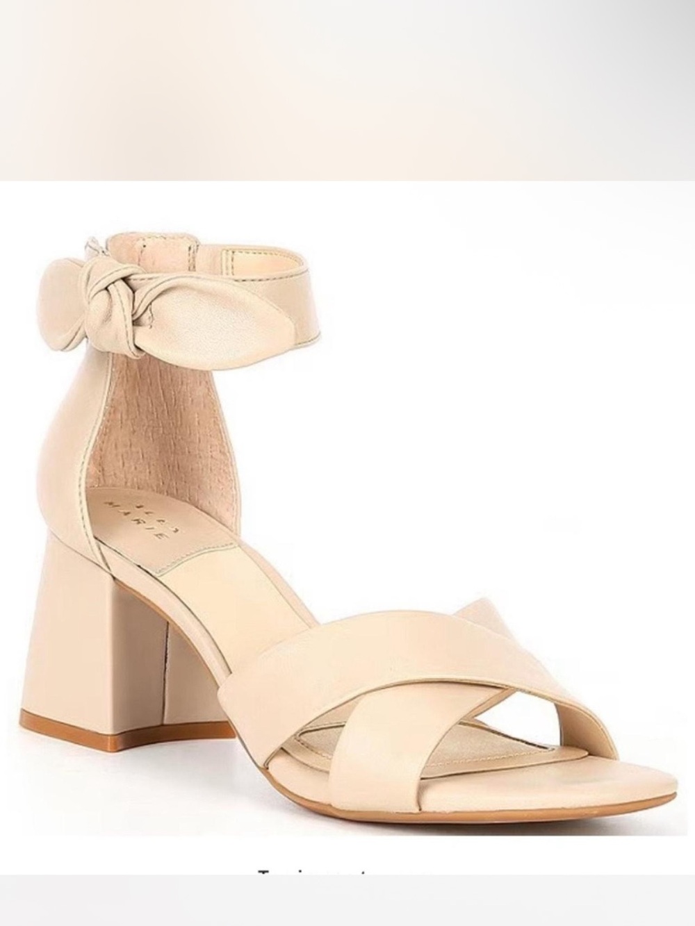 Adeline Leather Bow Block Heel Sandal